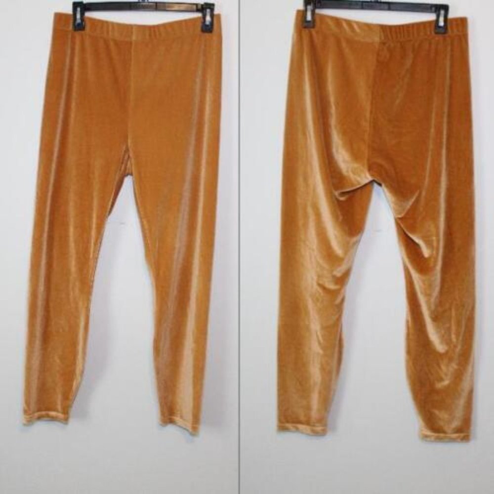 ✨2/$20 Fabletics Emma Velour Legging Pants Light Honey Women's Size Large H13627 - Picture 10 of 11